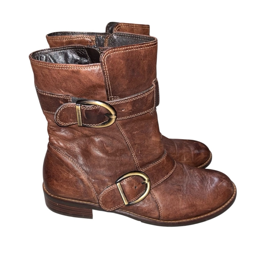 Paul Green Emerson Brown Leather Moto Boots Women’s UK size 6 US size 8.5